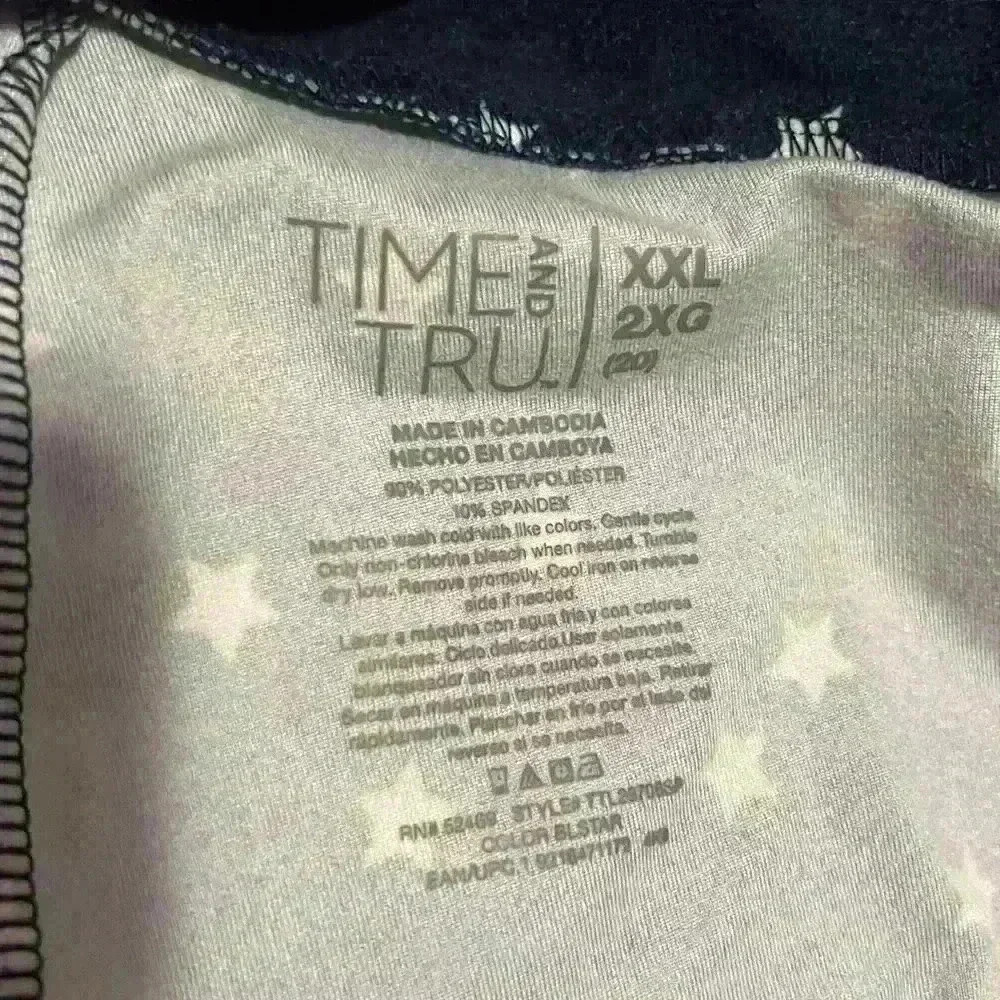 Time and Tru XXL leggings Patriotic 4th of July Navy w white stars - Picture 4 of 4
